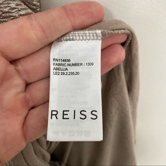 REISS Abellia Metallic Short Sleeve Dress - Picture 11 of 12